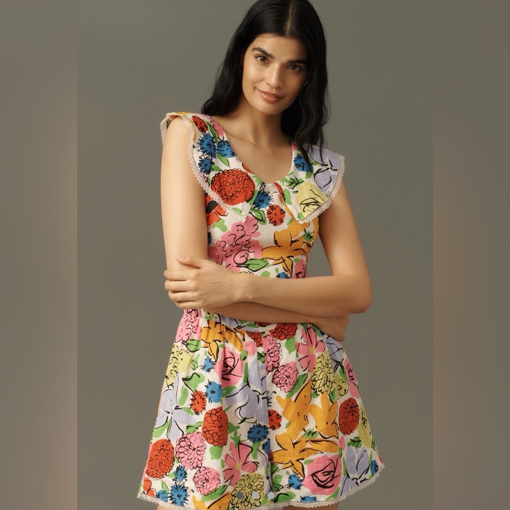 Anthropologie SWF Linen Romper